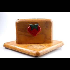 Vintage | Strawberry Napkin Holder 
Made in Taiwan